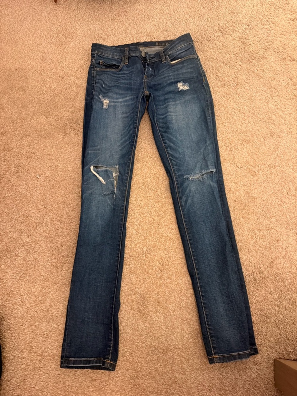 Blank NYC Women's Dark Wash Ripped Skinny Jeans